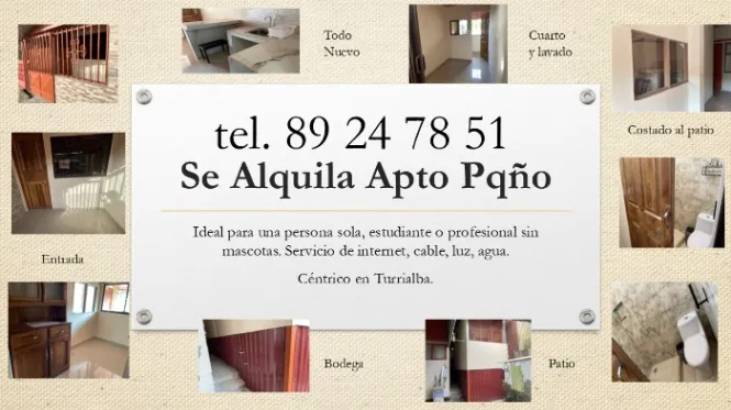 Apartamento Pequeño Nuevo en Turrialba, Cartago — ₡ 120 000