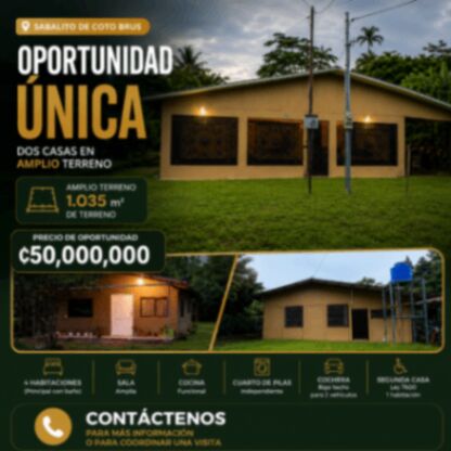 ¡OPORTUNIDAD ÚNICA EN SABALITO DE COTO BRUS! in Sabalito, Coto Brus, Puntarenas — ₡ 50 000 000