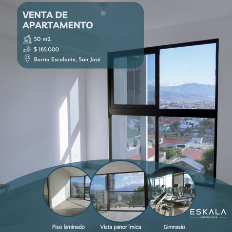 Se vende apartamento totalmente NUEVO en Barrio Escalante in Carmen, San José — $185,000