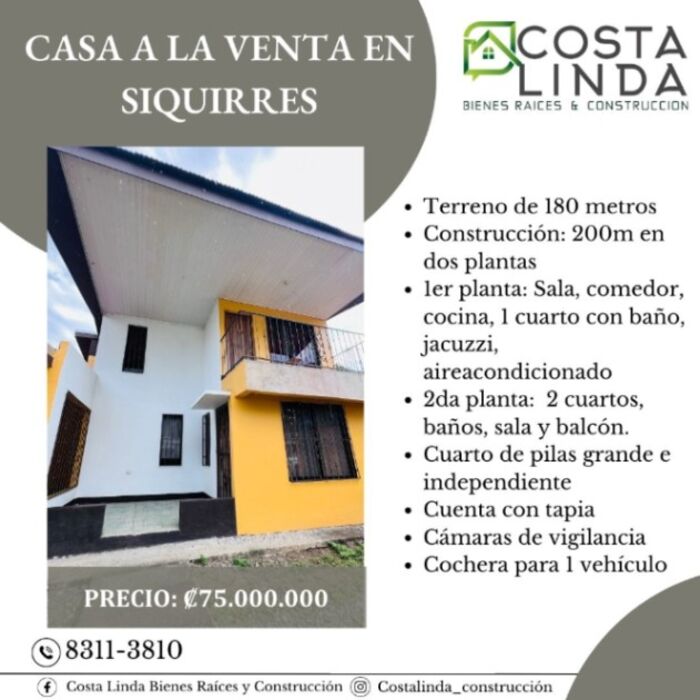 Casa a la venta en Siquirres, Limón in Siquirres, Limón — ₡ 75 000 000