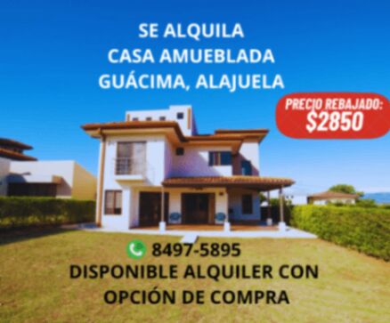 Alquiler casa amueblada La Guácima $2850 in Guácima, Alajuela — $2,850