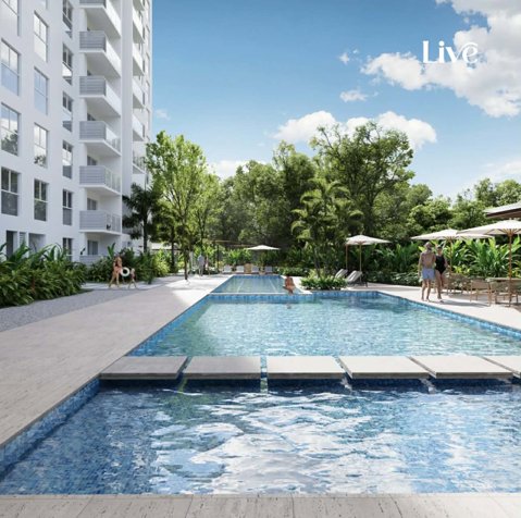 Condominio de 3 habitaciones con vista a la montaña: en Live Jacó en Jacó, Garabito, Puntarenas — $289,000