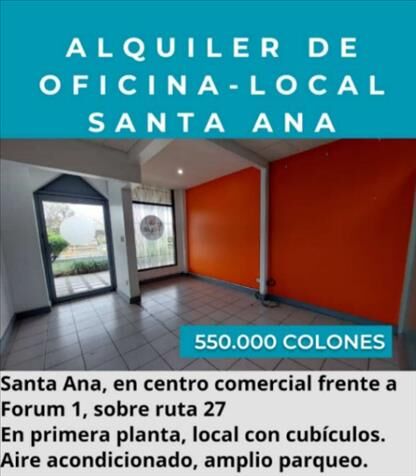Alquiler de local u oficina en Santa Ana en Santa Ana, San José — ₡ 550 000
