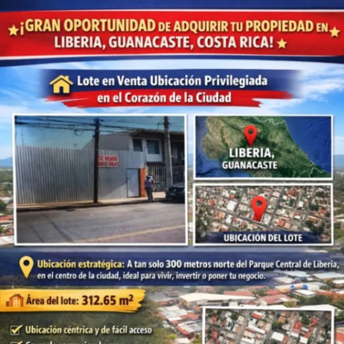 Vendo lote con estructura parcial de casa en Liberia, Guanacaste — ₡ 90 000 000