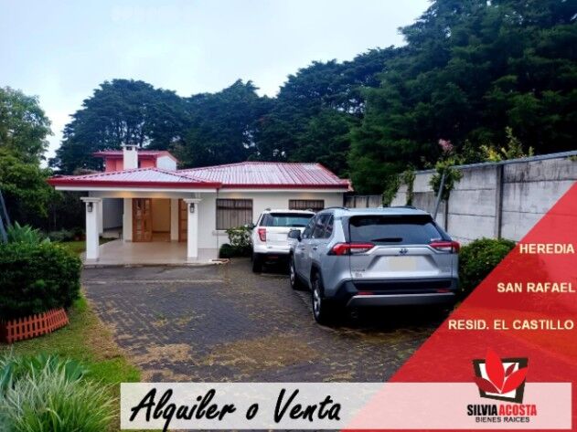  ALQUILER O VENTA CASA EN HEREDIA SAN RAFAEL RESIDENCIAL EL CASTILLO Tel: 83259589 en Ángeles, San Rafael, Heredia — $285,000