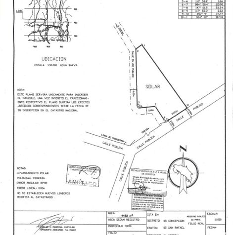 Terreno amplio, Concepcion de San Rafael de Heredia 4,452 mtrs2 in Concepción, San Rafael, Heredia — $250,000