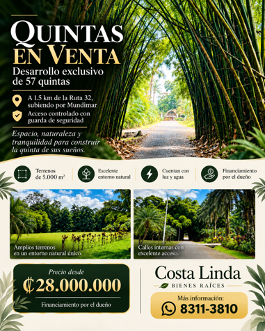 🌿 QUINTAS EN VENTA | NATURALEZA, ESPACIO Y TRANQUILIDAD en Jiménez, Pococí, Limón — ₡ 28 000 000