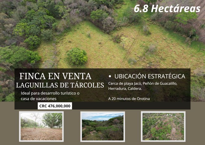 Propiedad en Lagunillas - Tárcoles, Garabito 6.8 Hectáreas in Tárcoles, Garabito, Puntarenas — ₡ 476 000 000