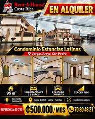 Alquiler de Apartamento de 3 Habitaciones en Montes de Oca