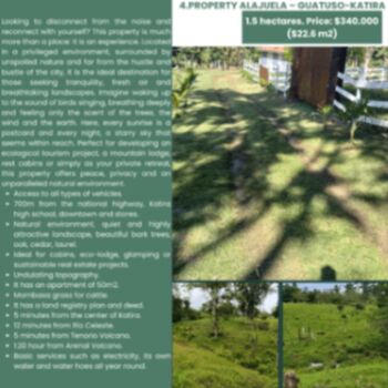 HERMOSAS FINCAS EN ALAJUELA - RIO CELESTE en Katira, Guatuso, Alajuela — $300,000 - Foto 4 de 5