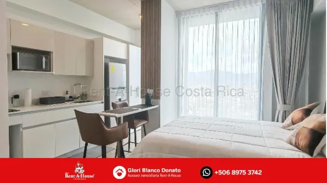 Se alquila moderno apartamento tipo estudio, Torre Escalante en Carmen, San José — $1,200