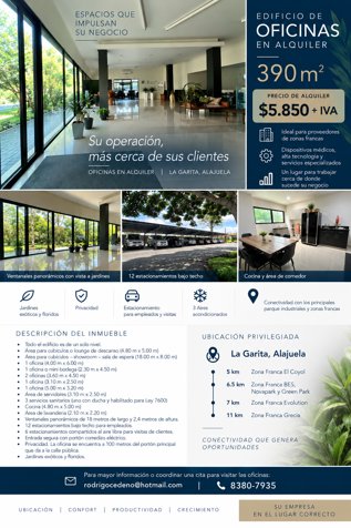 Alquiler de oficinas corporativas 390m2 La Garita en Garita, Alajuela — $5,850 - Foto 2 de 4