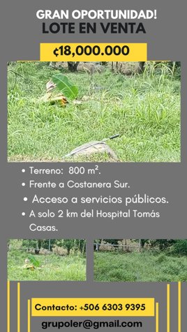 SE VENDE BELLA PROPIEDAD EN PUERTO CORTÉS, OSA, PUNTARENAS. en Puerto Cortés, Osa, Puntarenas — ₡ 18 000 000