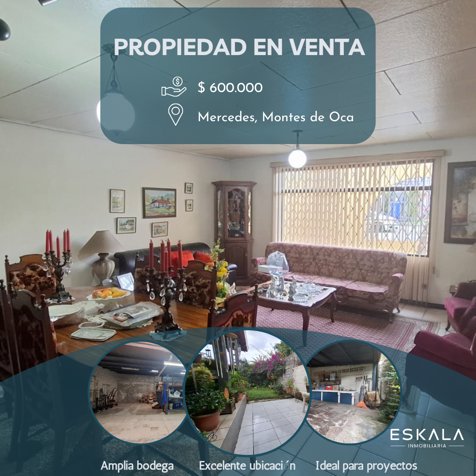 Venta de casa en Mercedes, Montes de Oca en Mercedes, Montes De Oca, San José — $600,000