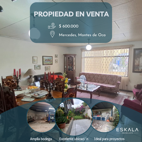 Venta de casa en Mercedes, Montes de Oca en Mercedes, Montes De Oca, San José — $600,000