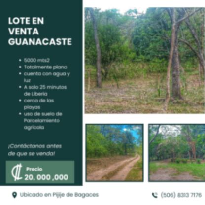 LOTE EN PIJIJE DE BAGACES GUANACASTE  in Bagaces, Guanacaste — ₡ 18 000 000