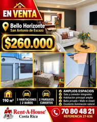 Venta de Casa de 3 Habitaciones en San Antonio de Escazu