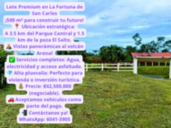 Land For Sale La Fortuna, San Carlos, Alajuela