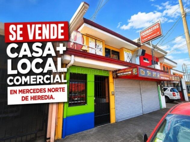 Se vende casa con uso de suelo mixto en Mercedes Heredia 27-162 en Mercedes, Heredia — ₡ 120 000 000