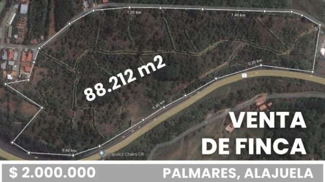 Venta de Lote en Palmares de Alajuela. en La Granja, Palmares, Alajuela — ₡ 1 040 000 000