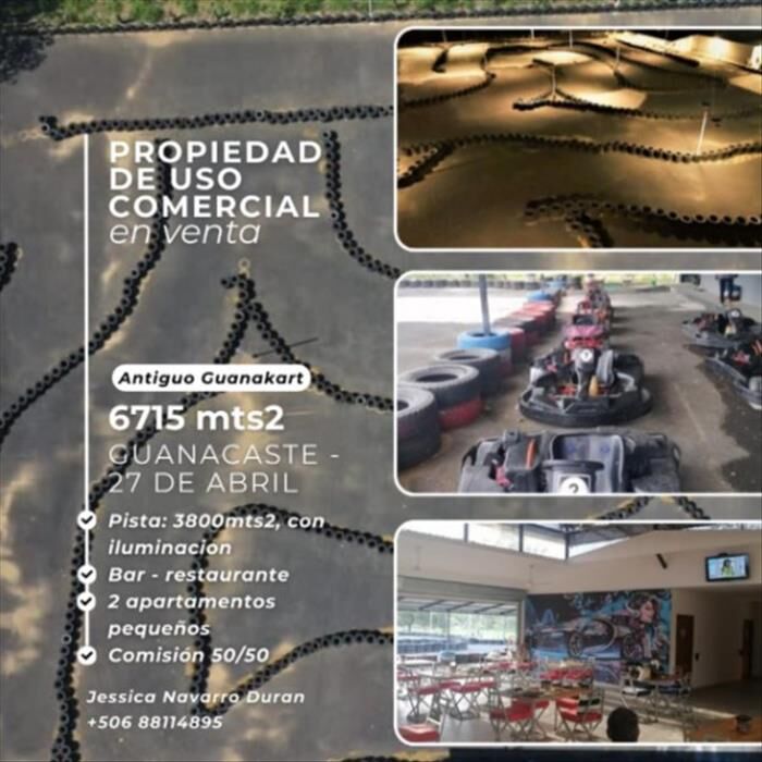 Venta de Local comercial Go kart  in Veintisiete De Abril, Santa Cruz, Guanacaste — $1,200,000