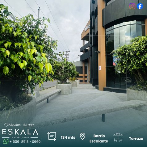 Alquiler de local comercial en Escalante en Carmen, San José — $3,000