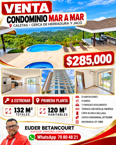Venta de Apartamento en Jaco 27-1082 in Jacó, Garabito, Puntarenas — $285,000