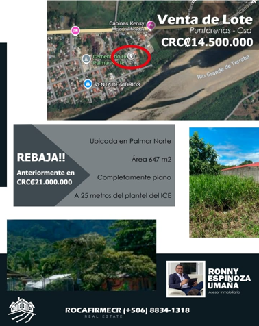 SE VENDE - Lote - Palmar Norte - GANGA - REBAJADO in Palmar, Osa, Puntarenas — ₡ 14 500 000