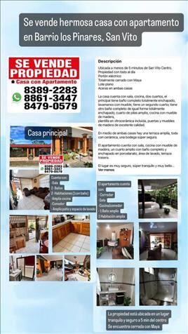 Venta de casa y departamento en San Vito, Coto Brus, Puntarenas — ₡ 58 000 000