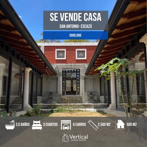 Casa en Venta, San Antonio, Escazú in San Rafael, Escazú, San José — $600,000