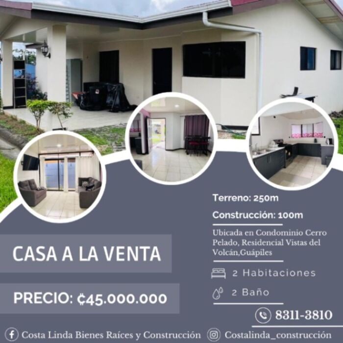 Casa a la venta en Condominio Cerro Pelado, Guápiles en Guápiles, Pococí, Limón — ₡ 45 000 000