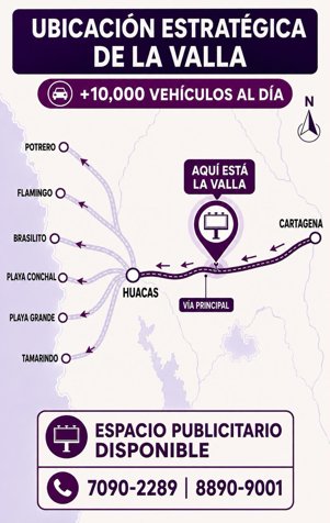 Premium Billboard | Main Road Huacas - Tamarindo - Flamingo in Cartagena, Santa Cruz, Guanacaste — ₡ 150 000