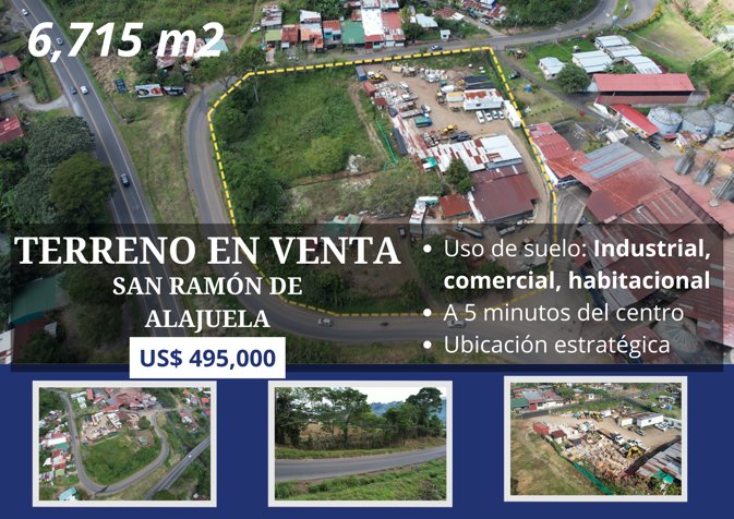 Terreno en venta en San Ramón de Alajuela en San Ramón, Alajuela — $495,000