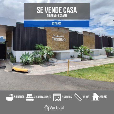 Venta Casa en Condominio, Condominio Tirreno in San Antonio, Escazú, San José — $275,000
