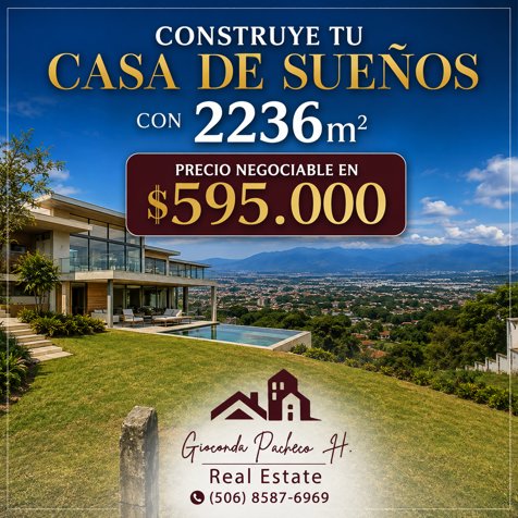 San Rafael de Escazú, Lote 2236m2 para edificio o casa soñada in San Rafael, Escazú, San José — $599,250