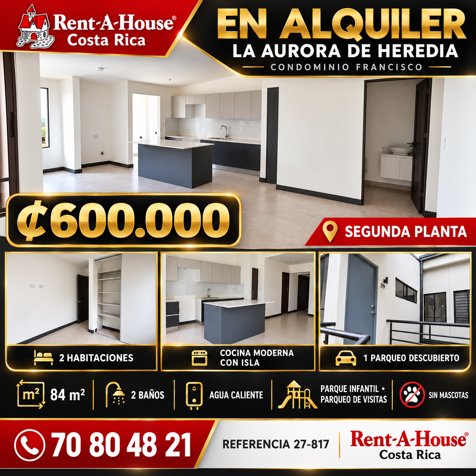 Alquiler de Hermoso Apartamento en San Francisco de Heredia in San Francisco, Heredia — ₡ 600 000