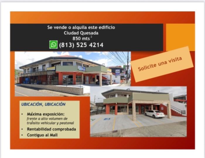Edificio comercial dos  plantas esquinero  en Quesada, San Carlos, Alajuela — $8,000