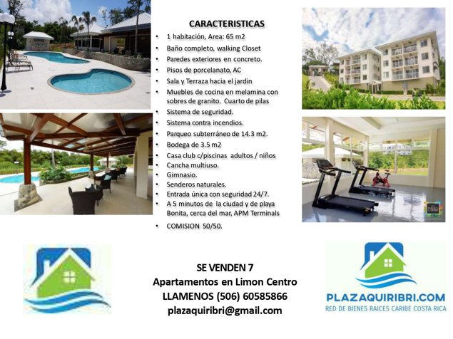 NEGOCIABLE! SE VENDE APARTAMENTO EN PARQUE DEL CARIBE 1 HABITACION in Limón — $95,000