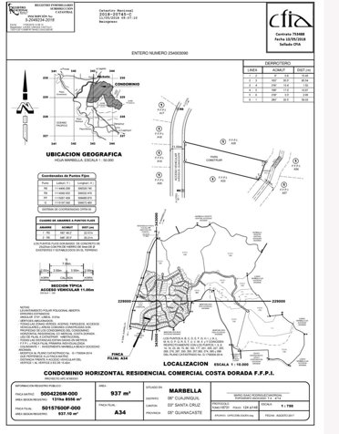 937m2 Lot A34 at Costa Dorada flat ready to build partial ocean view en Cuajiniquil, Santa Cruz, Guanacaste — $120,000 - Foto 2 de 12