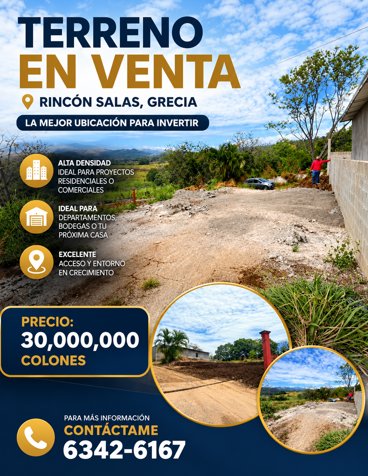 Venta de lote Rincón Salas, Grecia in Puente De Piedra, Grecia, Alajuela — ₡ 30 000 000
