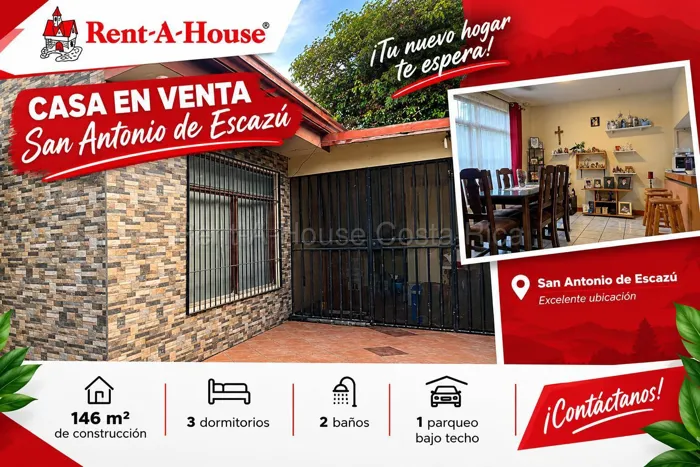 Venta de casa acogedora con potencial de ampliación en San Antonio de Escazú #27-253 GS en San Antonio, Escazú, San José — $176,000