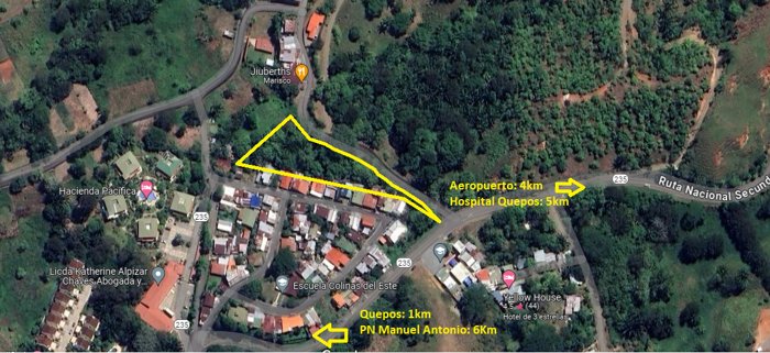 Se Vende Lote - La Colina de Quepos (3900m2) en Quepos, Puntarenas — $351,000