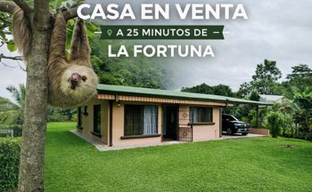 Hermosa casa con Lindo Jardín a 25 minutos de La Fortuna