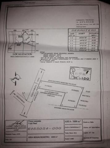 venta de hermoso lote con gran potencial turistico en Bahía Ballena, Osa, Puntarenas — $450,000