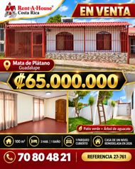 Venta de Casa de 3 Habitaciones en Mata de Plátano