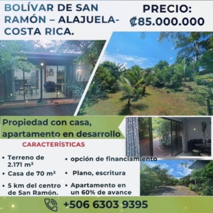 PRECIOSA CASA EN SAN RAMÓN, ALAJUELA.  en San Ramón, Alajuela — ₡ 85 000 000