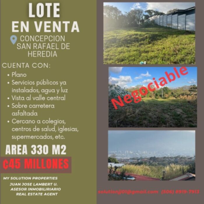 LOTE EN VENTA  in Concepción, San Rafael, Heredia — ₡ 45 000 000