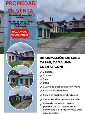 LA INVERSIÓN SEGURA EN SABALITO DE COTO BRUS.  in Sabalito, Coto Brus, Puntarenas — ₡ 100 000 000