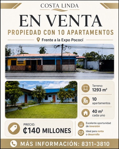 🏢 ¡OPORTUNIDAD DE INVERSIÓN EN GUÁPILES! en Guápiles, Pococí, Limón — ₡ 140 000 000