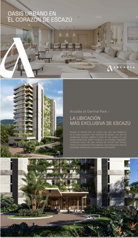 Venta Apartamentos Premium Arcadia Central Park in Escazú, San José — $1,400,000